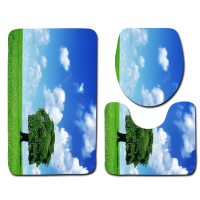 Zeegle Printed Tree Set kupaonskih prostirača Podna prostirka za kadu Ulazni otirač Prostirka s postoljem Prostirka za noge od mikrovlakana Protuklizna prostirka