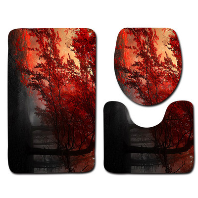 Zeegle Printed Tree Set kupaonskih prostirača Podna prostirka za kadu Ulazni otirač Prostirka s postoljem Prostirka za noge od mikrovlakana Protuklizna prostirka