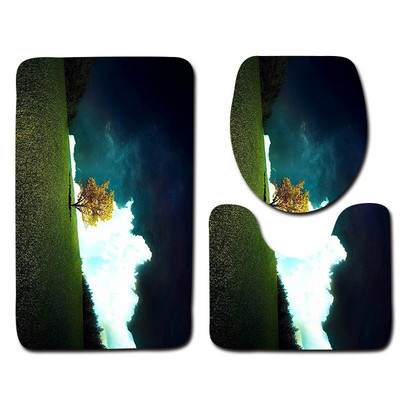 Zeegle Printed Tree Set kupaonskih prostirača Podna prostirka za kadu Ulazni otirač Prostirka s postoljem Prostirka za noge od mikrovlakana Protuklizna prostirka