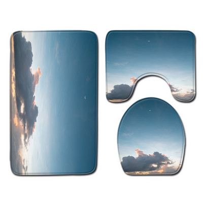 Otisnuti pejzaž Kupaonske prostirke za kupaonicu WC podna prostirka Set kupaonskih tepiha Set prostirki za tuširanje Protuklizna prostirka od memorijske pjene Set toaletnih prostirki