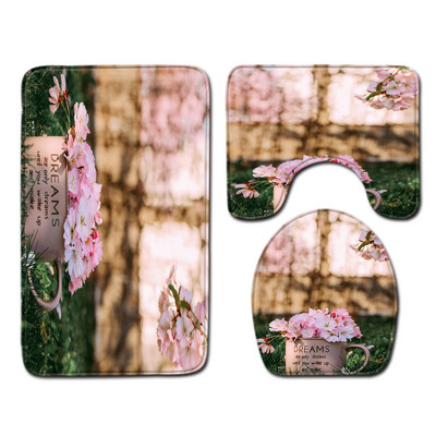 Otisnuti pejzaž Kupaonske prostirke za kupaonicu WC podna prostirka Set kupaonskih tepiha Set prostirki za tuširanje Protuklizna prostirka od memorijske pjene Set toaletnih prostirki