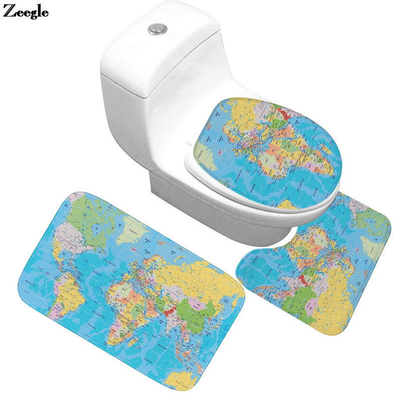 Prostirka za kupaonicu Protuklizna podloga za WC sjedalo Kupaonski tepih Podni tepih od mikrovlakana Upijajući set WC tepiha u obliku slova U