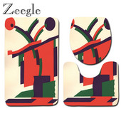 Zeegle Set prostirki za kupaonicu od 3 komada, meka flanelska podloga za navlaku za WC školjku Protuklizna prostirka za ulaz u kupaonicu Podna prostirka za noge Pribor za WC