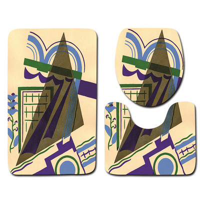 Zeegle Set prostirki za kupaonicu od 3 komada, meka flanelska podloga za navlaku za WC školjku Protuklizna prostirka za ulaz u kupaonicu Podna prostirka za noge Pribor za WC