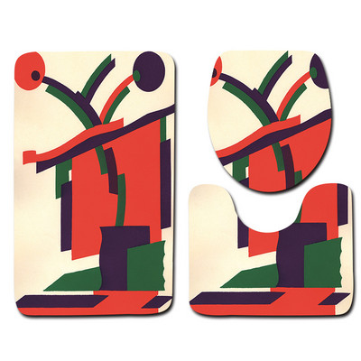 Zeegle Set prostirki za kupaonicu od 3 komada, meka flanelska podloga za navlaku za WC školjku Protuklizna prostirka za ulaz u kupaonicu Podna prostirka za noge Pribor za WC