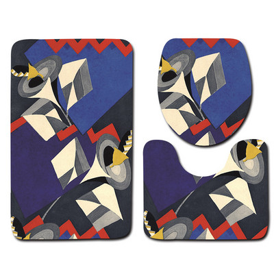 Zeegle Set prostirki za kupaonicu od 3 komada, meka flanelska podloga za navlaku za WC školjku Protuklizna prostirka za ulaz u kupaonicu Podna prostirka za noge Pribor za WC