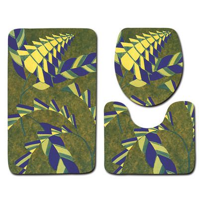 Zeegle Set prostirki za kupaonicu od 3 komada, meka flanelska podloga za navlaku za WC školjku Protuklizna prostirka za ulaz u kupaonicu Podna prostirka za noge Pribor za WC