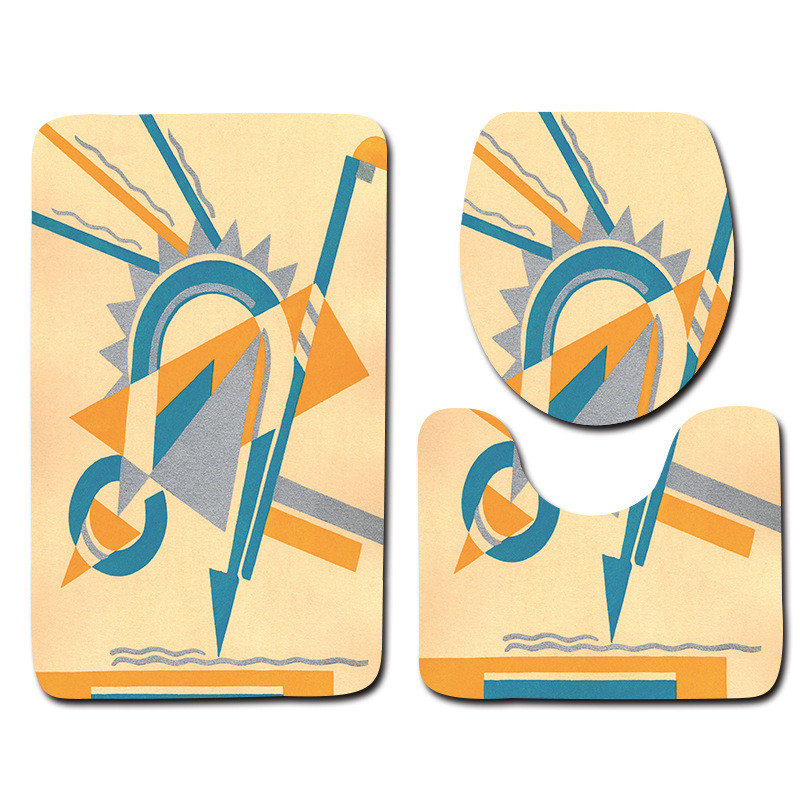 Zeegle Set prostirki za kupaonicu od 3 komada, meka flanelska podloga za navlaku za WC školjku Protuklizna prostirka za ulaz u kupaonicu Podna prostirka za noge Pribor za WC