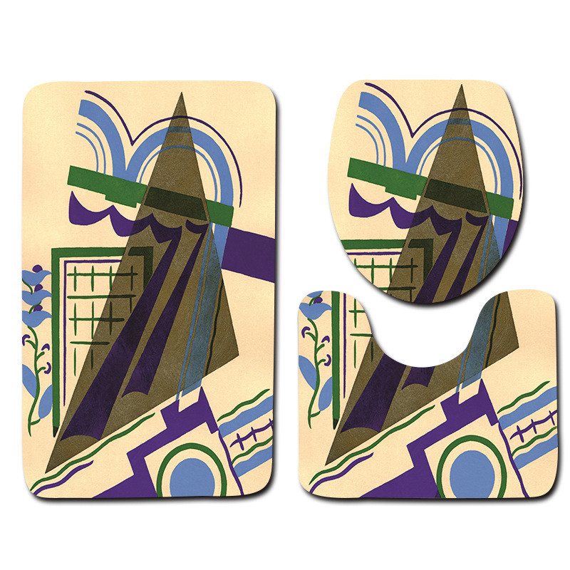 Zeegle Set prostirki za kupaonicu od 3 komada, meka flanelska podloga za navlaku za WC školjku Protuklizna prostirka za ulaz u kupaonicu Podna prostirka za noge Pribor za WC