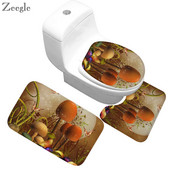 Zeegle vannas paklājiņa komplekts pret slīdēšanu dušas paklājiņš tualetes durvju paklājiņš veļas mašīnai U formas paklājam vannas istabas grīdai paklājam tualetes sēdekļa pārvalkam