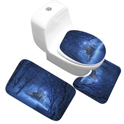 Zeegle vannas paklājiņa komplekts pret slīdēšanu dušas paklājiņš tualetes durvju paklājiņš veļas mašīnai U formas paklājam vannas istabas grīdai paklājam tualetes sēdekļa pārvalkam