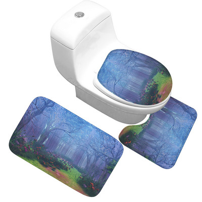 Zeegle vannas paklājiņa komplekts pret slīdēšanu dušas paklājiņš tualetes durvju paklājiņš veļas mašīnai U formas paklājam vannas istabas grīdai paklājam tualetes sēdekļa pārvalkam