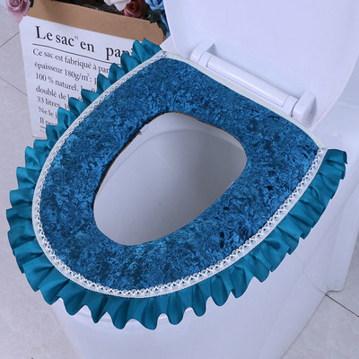 Eiropas stila zelta dimanta samta tualetes spilvenu komplekts mājsaimniecības ūdensnecaurlaidīgs tualetes sēdekļa spilvens Trīsdaļīgs vienkrāsains spilvens