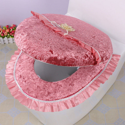 Eiropas stila zelta dimanta samta tualetes spilvenu komplekts mājsaimniecības ūdensnecaurlaidīgs tualetes sēdekļa spilvens Trīsdaļīgs vienkrāsains spilvens