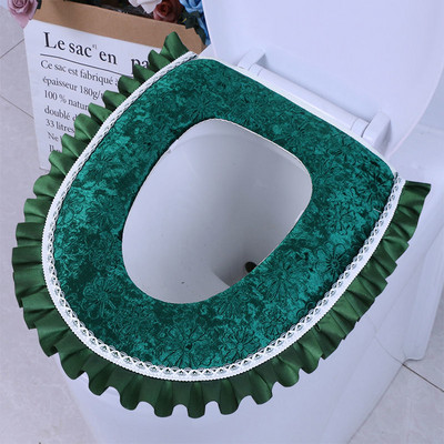 Eiropas stila zelta dimanta samta tualetes spilvenu komplekts mājsaimniecības ūdensnecaurlaidīgs tualetes sēdekļa spilvens Trīsdaļīgs vienkrāsains spilvens