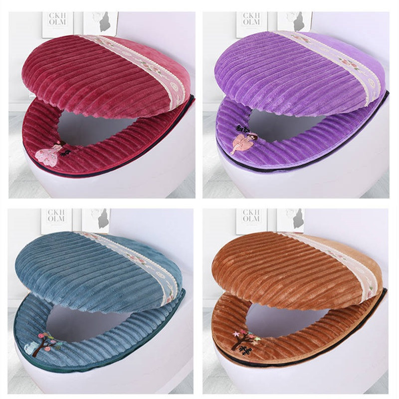 Mīksts velveta tualetes paklājiņš Karikatūras apdrukāts tualetes sēdekļa pārklājs Universāls mazgājams tualetes aizsargpārklājs spilvens vannas istabas dekors