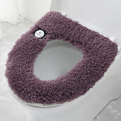 Ziemas siltais tualetes sēdekļa pārvalks Biezs plīša rāvējslēdzējs Toliet Mat Vannas istabas piederumi Mājas dekorēšana