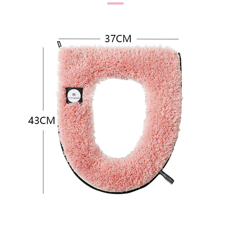 Ziemas siltais tualetes sēdekļa pārvalks Biezs plīša rāvējslēdzējs Toliet Mat Vannas istabas piederumi Mājas dekorēšana