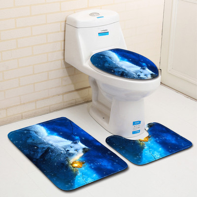 Zeegle print Set kupaonskih prostirki WC prostirka Otirač WC Ulazna prostirka Tepih s postoljem Ekološki tepih za uređenje doma WC proizvod