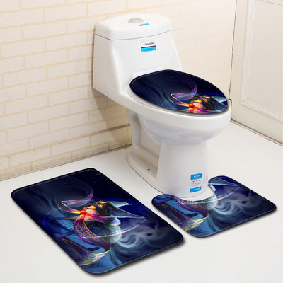 Zeegle print Set kupaonskih prostirki WC prostirka Otirač WC Ulazna prostirka Tepih s postoljem Ekološki tepih za uređenje doma WC proizvod