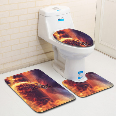 Zeegle print Set kupaonskih prostirki WC prostirka Otirač WC Ulazna prostirka Tepih s postoljem Ekološki tepih za uređenje doma WC proizvod