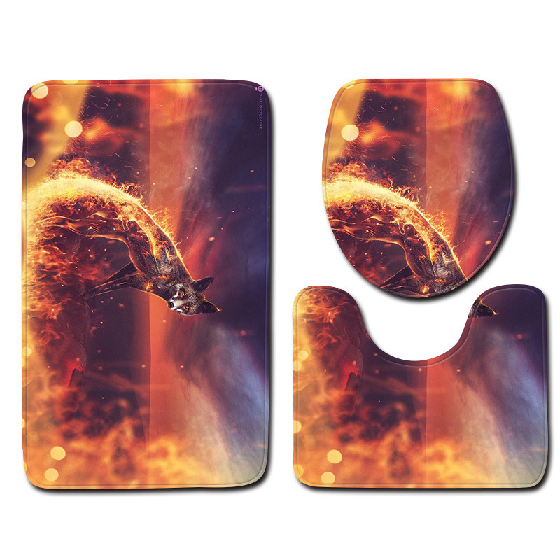 Zeegle print Set kupaonskih prostirki WC prostirka Otirač WC Ulazna prostirka Tepih s postoljem Ekološki tepih za uređenje doma WC proizvod