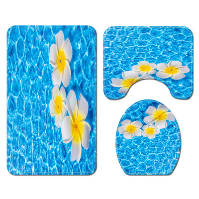 3D ispis Kupaonski tepih Tepih Kućni dekor Prostirka za kupaonicu i vodootporni set zastora za tuširanje Memorijska pjena Navlaka za WC školjku Podmetač za noge