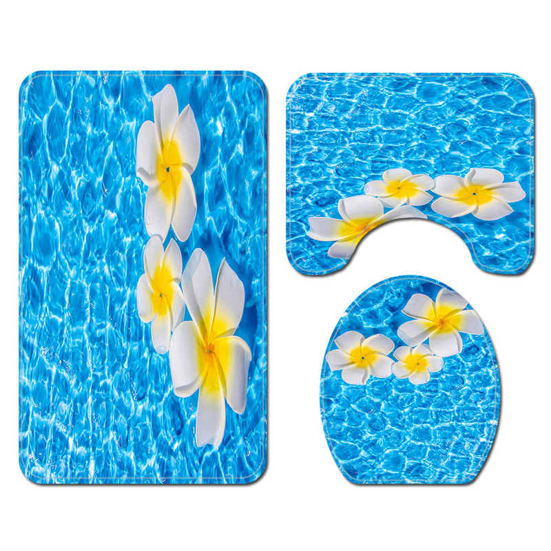 3D ispis Kupaonski tepih Tepih Kućni dekor Prostirka za kupaonicu i vodootporni set zastora za tuširanje Memorijska pjena Navlaka za WC školjku Podmetač za noge