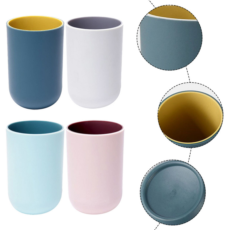 Ziemeļvalstu stila plastmasas tējas tase Vienkārša un radoša Ziemeļvalstu krāsu apaļa ūdens krūze Mājsaimniecības plastmasas mutes skalošanas glāze