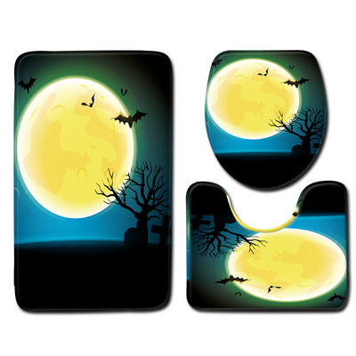 Zeegle Halloween tepih za kupaonicu 3 kom kupaonske prostirke Kupaonske prostirke Upijajuće kupaonske podne prostirke Kupaonski tepih Set prostirki za tuširanje