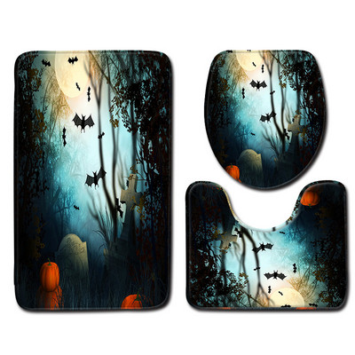 Zeegle Halloween tepih za kupaonicu 3 kom kupaonske prostirke Kupaonske prostirke Upijajuće kupaonske podne prostirke Kupaonski tepih Set prostirki za tuširanje