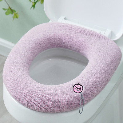 Talvine soe WC-istme kate Closestool Matt Pestav Kodu Vannitoa Aksessuaarid Knitting Pure Color Pehme O-kujuline Pad Bidee kate