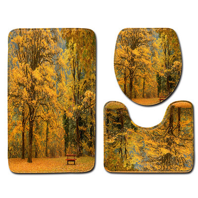 Zeegle WC prostirka za WC U tip Set prostirki za kupaonicu Poklopac Poklopac za WC školjku Neklizajuća podloga Neklizajuća prostirka za kupaonicu Poliester WC prostirka za noge Podna prostirka