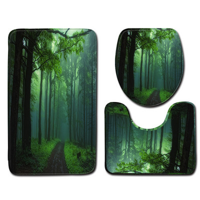 Zeegle WC prostirka za WC U tip Set prostirki za kupaonicu Poklopac Poklopac za WC školjku Neklizajuća podloga Neklizajuća prostirka za kupaonicu Poliester WC prostirka za noge Podna prostirka