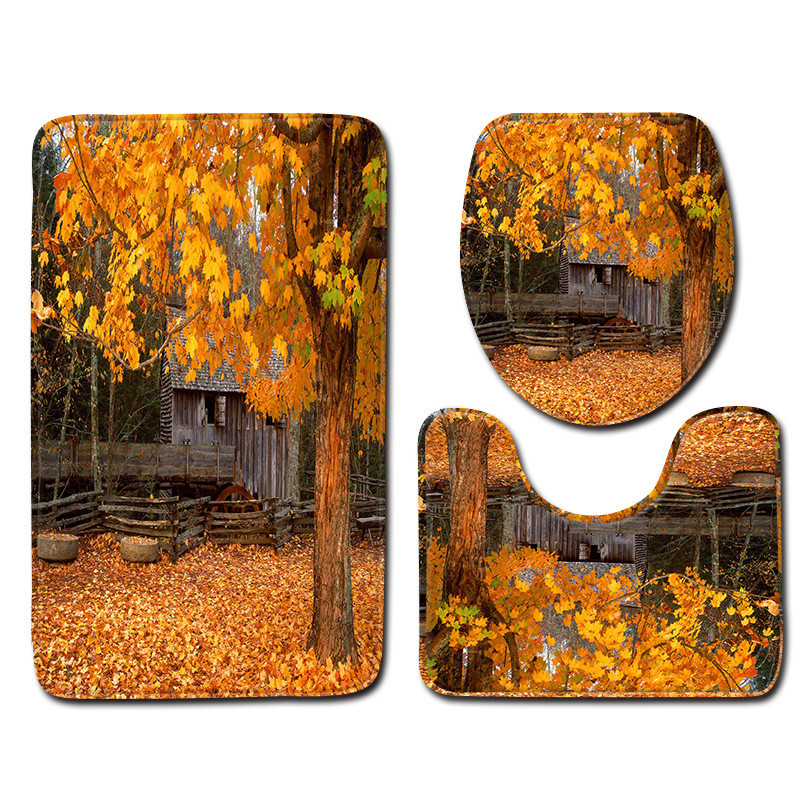 Zeegle WC prostirka za WC U tip Set prostirki za kupaonicu Poklopac Poklopac za WC školjku Neklizajuća podloga Neklizajuća prostirka za kupaonicu Poliester WC prostirka za noge Podna prostirka