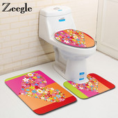 Zeegle 3PCS set kupaonskih prostirki Creative Heart tepisi za kupaonicu Neklizajuće WC prostirke Podnožje Poklopac za prostirku Poklopac WC školjke Otirač za kupaonicu