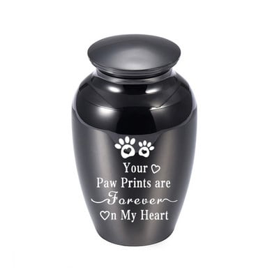 70x45MM Urna s otiskom pseće šape Mini urne za ljudski pepeo Urne za uspomene od nehrđajućeg čelika za kremiranje za držač pepela Zauvijek u mom srcu