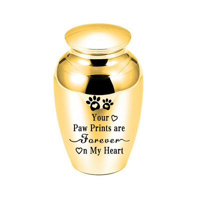 70x45MM Urna s otiskom pseće šape Mini urne za ljudski pepeo Urne za uspomene od nehrđajućeg čelika za kremiranje za držač pepela Zauvijek u mom srcu