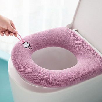 Подложка за покриване на тоалетна седалка Тоалетна подложка за баня Възглавница Зимно топло По-дебело Меко миещо се Closestool Универсално топло Аксесоари