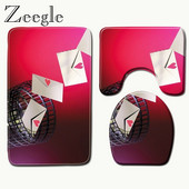 Zeegle Protuklizne kupaonske prostirke s printom za Valentinovo U-oblik Podne prostirke WC navlaka Kupaonica Mala prostirka WC tepih Prostirke za kupaonicu