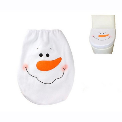 1gb Ziemassvētku rotājumi Jaungada tualetes sēdekļa pārvalks Sniegavīrs mājas tualetes vāka vāks Vannas istabas piederumi Aksesuāri