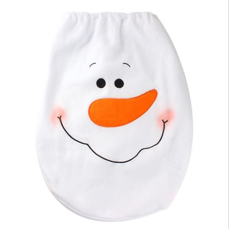 1gb Ziemassvētku rotājumi Jaungada tualetes sēdekļa pārvalks Sniegavīrs mājas tualetes vāka vāks Vannas istabas piederumi Aksesuāri