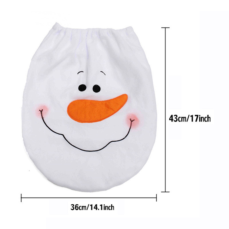 1gb Ziemassvētku rotājumi Jaungada tualetes sēdekļa pārvalks Sniegavīrs mājas tualetes vāka vāks Vannas istabas piederumi Aksesuāri