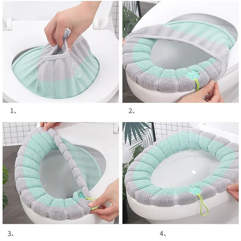 Tualetes sēdekļa pārklāja paklājiņš Vannas istabas tualetes paliktņa spilvens ar rokturi, biezāks, atkārtoti lietojams, skapja sildītājs Piederumi Sadzīves preces