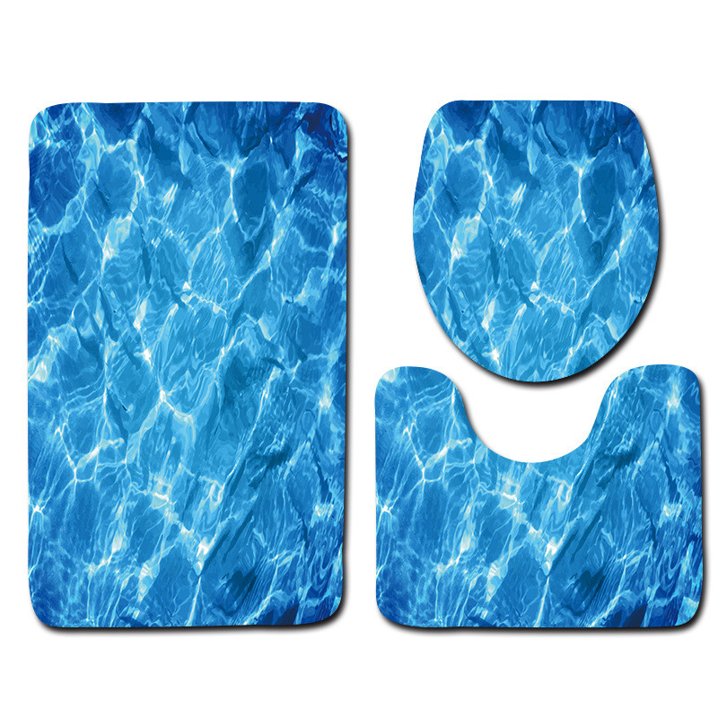 Zeegle Kupaonski tepisi s 3D otisnutim ribama 3-dijelni protuklizni tepih u WC-u Periv postolje Poklopac tepiha Poklopac WC-a Otirači za kupaonicu