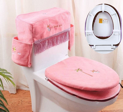 Κάλυμμα μαξιλαριού καθίσματος τουαλέτας 3 τεμαχίων συνδυασμένο κοστούμι Κάλυμμα μαξιλαριού καθίσματος τουαλέτας Four Seasons Μπάνιο Μαλακό χαλάκι τουαλέτας Αξεσουάρ Μπάνιο Σπίτι