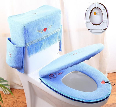 Κάλυμμα μαξιλαριού καθίσματος τουαλέτας 3 τεμαχίων συνδυασμένο κοστούμι Κάλυμμα μαξιλαριού καθίσματος τουαλέτας Four Seasons Μπάνιο Μαλακό χαλάκι τουαλέτας Αξεσουάρ Μπάνιο Σπίτι