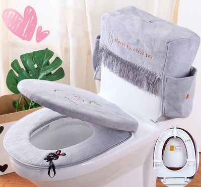 Κάλυμμα μαξιλαριού καθίσματος τουαλέτας 3 τεμαχίων συνδυασμένο κοστούμι Κάλυμμα μαξιλαριού καθίσματος τουαλέτας Four Seasons Μπάνιο Μαλακό χαλάκι τουαλέτας Αξεσουάρ Μπάνιο Σπίτι