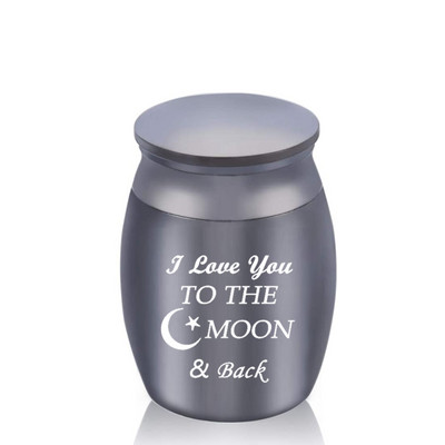 Es tevi mīlu līdz mēness un atpakaļ kremācijas urnas, cilvēka mājdzīvnieku piemiņa, piemiņas kaķa suņa mini urnas burka apbedīšanas urna pelniem