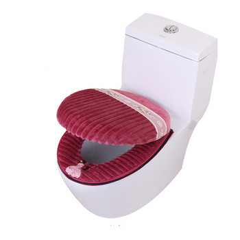 2 τμχ Σετ κάλυμμα καθίσματος τουαλέτας Μπάνιο μαλακό πιο χοντρό μαξιλαράκι καθίσματος τουαλέτας Λούτρινο μαξιλάρι Καπάκι για το σπίτι Διακόσμηση σπιτιού Αξεσουάρ Μπαλάκι κρεβατιού
